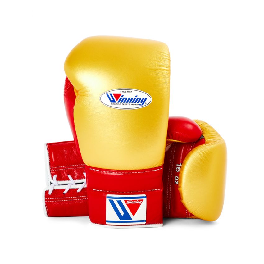 Winning Japan Boxing MS Training Gloves – Red Gold White Lace